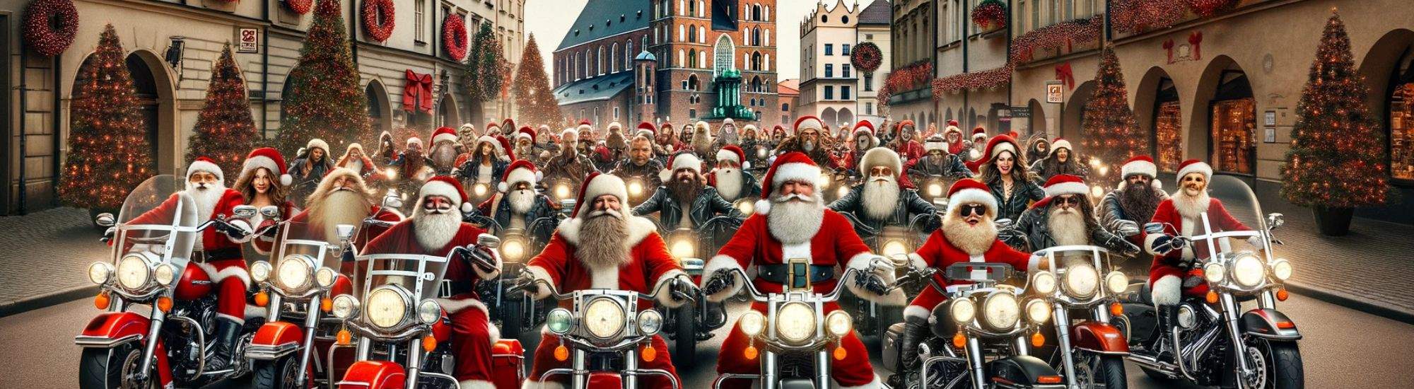 MotoPères Noël à Cracovie : Tradition joyeuse au service d'une noble cause