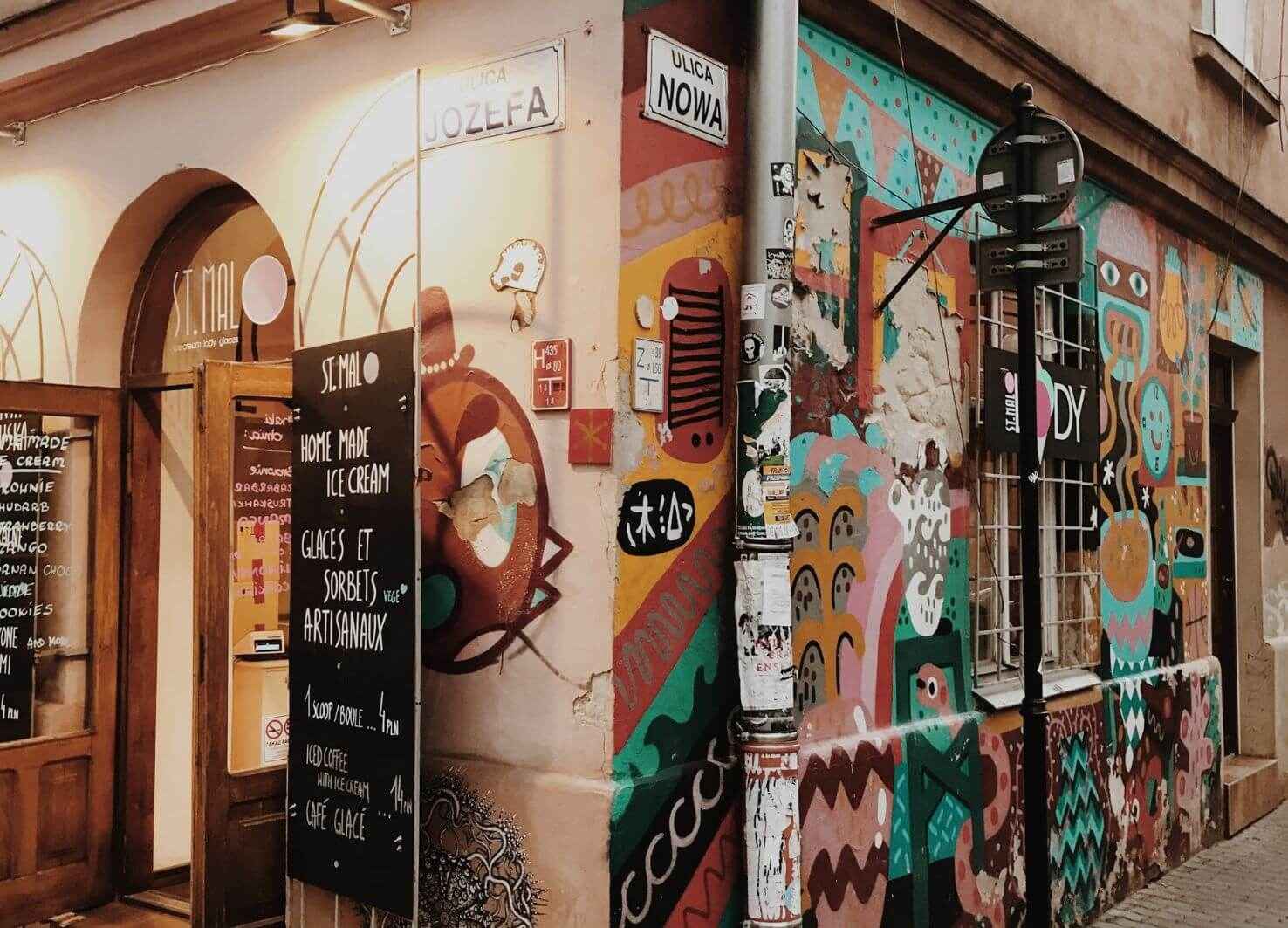 Kazimierz Krakow Jewish Quarter grafitti